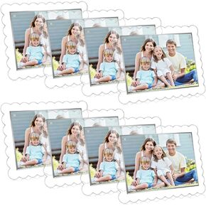 8 Pack Acrylic Scalloped Picture Frames, 4x6 Acrylic Magnetic Picture Frames, Clear Picture Frame for Horizontal or Vertical Display for Home and Office