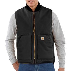 Carhartt Men's V01 Relaxed Fit Firm Duck Insulated Rib Collar Vest