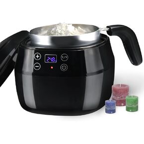TCFUNDY Wax Melter for Candle Making, 1L Candle Wax Melting Pot, 200W DIY Candle Making Kit with Touch Screen Digital Temperature Display, with Aluminum Pour Spout Pot