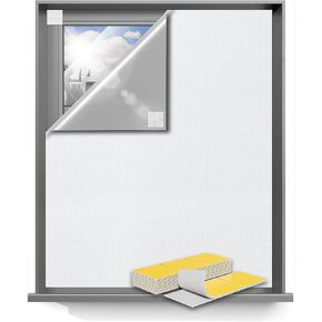 Sumobaby Blackout Curtains Portable 75"x57",Blackout Blinds with Hook & Loop Tapes,100% Blackout Shades,Window Blinds Easy to Cut Fit for Baby Room and TV Room (White)
