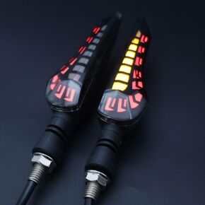 2PCS Droplet Shaped Motorcycle Indicator Flowing Turn Signal Motorcycle Bicolor Flowing Turn Indicator Motorcycle Kick scooter Off road Four wheel Cruiser Universal 12V LED Bulb