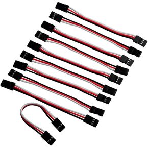 10pcs 10cm Male to Male JR Plug Servo Extension Lead Wire Cable 100mm AWG22 for RC Plane