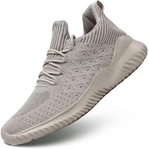 Kvovzo Mens Running Shoes Slip on Tennis Walking Sneakers Casual Mesh Breathable Lightweight Work Gym Sport Shoes