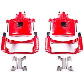 Power Stop Front S5034A Pair of High-Temp Red Powder Coated Calipers for Pontiac Grand Prix 2004 [Model Specific]