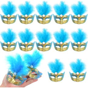 LIYDE 12PCS Mini Masks for Mardi Gras Decoration Masquerade Party Decoration Mini Decorative Masks for Table Decor/Cupcake Decor/Home Decor (Black)