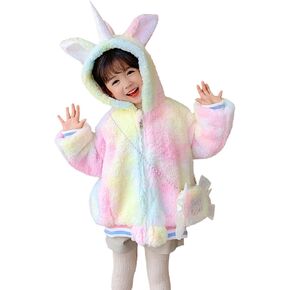 Girl's Unicorn Hooded Coat Winter Jacket Warm Outwear with a Candy-Shaped Bag