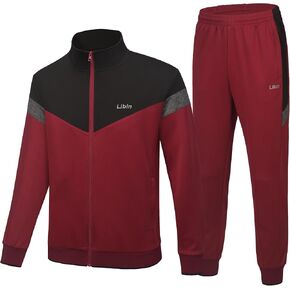 Libin بدلات رياضية رجالية بدلات رياضية للرجال بدلات رياضية بأكمام طويلة كاجوال بسحاب كامل للركض مجموعة ملابس رياضية من قطعتين in Kuwait