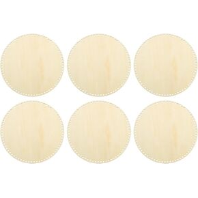 PATIKIL 12" Diameter Crochet Basket Bottom, 6Pcs Round Blank Crochet Knitting Wooden Base for DIY Craft Weaving Basket Making Supplies Home Decoration