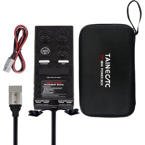 12V Mini Power Distribution Box with EVA Toolkit, Connects up to 11 Devices at a time, LED Voltage Indicator, LED Torch 3 Stage, Power Plug for RVs, Yachts, Solar Panels, Portable Power Station