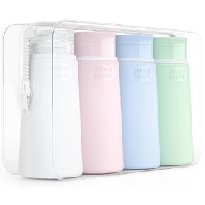 Valourgo Travel Bottles for Toiletries, Tsa Approved 3.4oz Portable Travel Bottles, BPA Free Leak Proof Travel Tubes Refillable Travel Accessories, Travel Accessories with Clear Toiletry Bag, Green