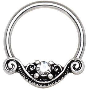 مشبك مزخرف مقاس 16 في حلقة خرز أسيرة من الفولاذ الجراحي 316L in Kuwait