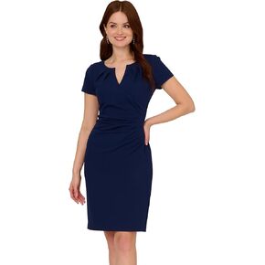 Adrianna Papell Women's Knit Crepe Draped Midi Dress