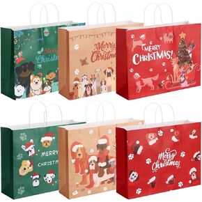 Cholemy 30 Pcs Extra Large Christmas Gift Paper Bags Bulk with Handles Jumbo Oversized Sacks Set Giant Xmas Holiday Gift Bags Christmas Bag for Presents Wrapping Party Supplies Favors