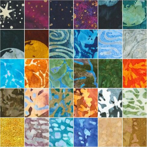 Karen Nyberg Artisan Batiks Orbital Sunrise 42 5-inch Squares Charm Pack Robert Kaufman CHS-1205-42 in Saudi Arabia