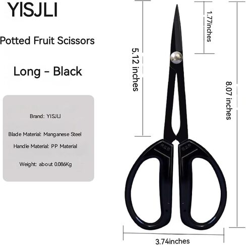 YISJL Pot Plant Long Handle Pruning Shears for Gardening, Flower Arrangement, Vegetable and Fruit Bonsai Plant Pruning 1pc(Balk) in Saudi Arabia