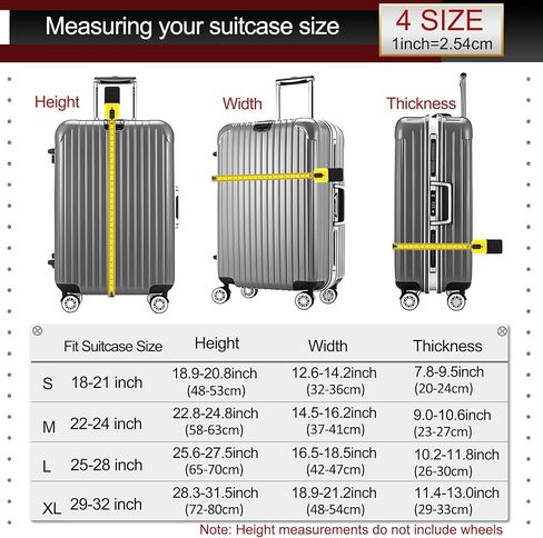 غطاء الأمتعة قابل للغسل غطاء حقيبة حقيبة حامي مضاد للخدش يناسب الأمتعة 18-32 بوصة (قطة لطيفة، L) in Kuwait