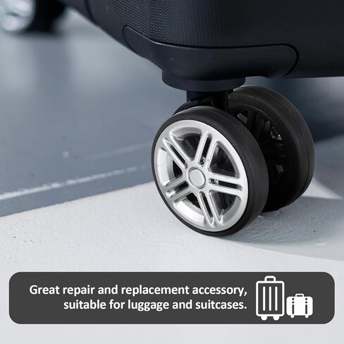 8 Pcs Luggage Replacement Wheels, Luggage Wheels Replacement Kit, 360 Swivel Caster Wheels Rubber Spinner Suitcase Wheels Replacement for Trolley Bag Travel Box in Saudi Arabia