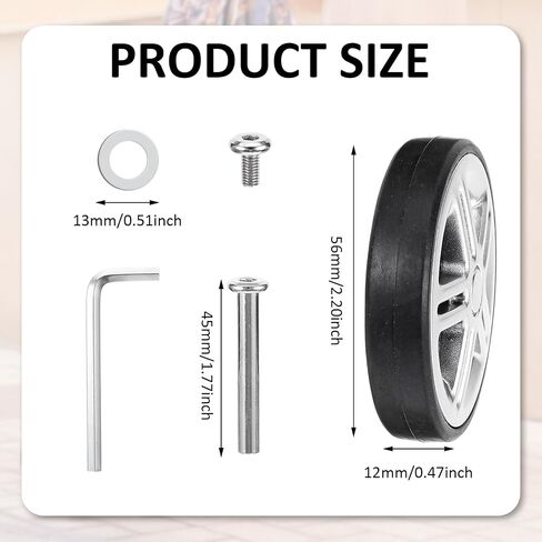 8 Pcs Luggage Replacement Wheels, Luggage Wheels Replacement Kit, 360 Swivel Caster Wheels Rubber Spinner Suitcase Wheels Replacement for Trolley Bag Travel Box in Saudi Arabia