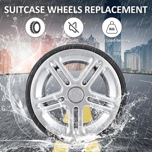 8 Pcs Luggage Replacement Wheels, Luggage Wheels Replacement Kit, 360 Swivel Caster Wheels Rubber Spinner Suitcase Wheels Replacement for Trolley Bag Travel Box in Saudi Arabia