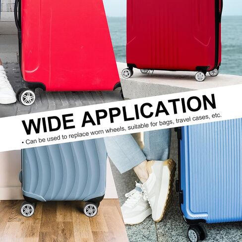 8 Pcs Luggage Replacement Wheels, Luggage Wheels Replacement Kit, 360 Swivel Caster Wheels Rubber Spinner Suitcase Wheels Replacement for Trolley Bag Travel Box in Saudi Arabia