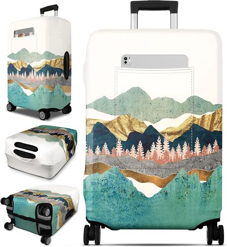 Slohif Luggage Cover for Suitcase Tsa Approved Protector - Carry on Luggage SleeveLarge Suit Case Cover Travel Stretch Luggage Case Protective Washable Fit 18-30 Inch Flower M in Kuwait