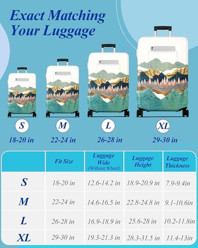 Slohif Luggage Cover for Suitcase Tsa Approved Protector - Carry on Luggage SleeveLarge Suit Case Cover Travel Stretch Luggage Case Protective Washable Fit 18-30 Inch Flower M in Kuwait