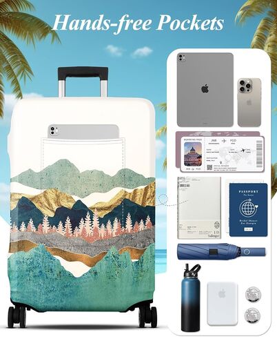 Slohif Luggage Cover for Suitcase Tsa Approved Protector - Carry on Luggage SleeveLarge Suit Case Cover Travel Stretch Luggage Case Protective Washable Fit 18-30 Inch Flower M in Kuwait