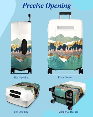 Slohif Luggage Cover for Suitcase Tsa Approved Protector - Carry on Luggage SleeveLarge Suit Case Cover Travel Stretch Luggage Case Protective Washable Fit 18-30 Inch Flower M in Kuwait