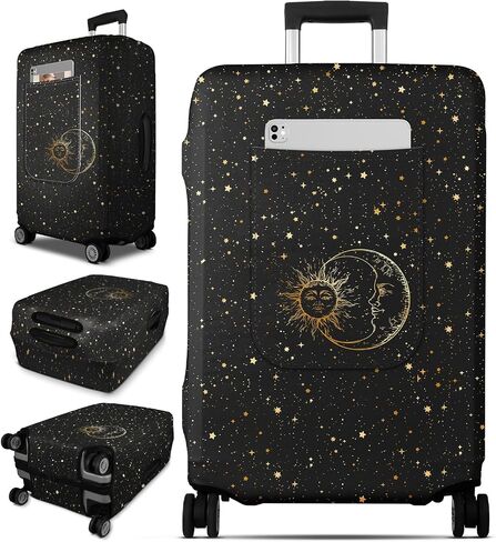 Slohif Luggage Cover for Suitcase Tsa Approved Protector - Carry on Luggage SleeveLarge Suit Case Cover Travel Stretch Luggage Case Protective Washable Fit 18-30 Inch Flower M in Kuwait