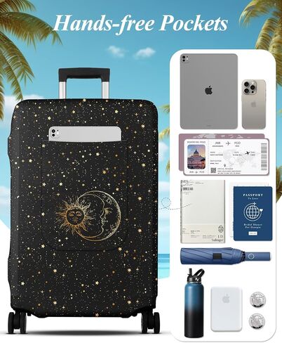 Slohif Luggage Cover for Suitcase Tsa Approved Protector - Carry on Luggage SleeveLarge Suit Case Cover Travel Stretch Luggage Case Protective Washable Fit 18-30 Inch Flower M in Kuwait