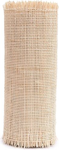 حزام قصب مربع بعرض 24 بوصة من CLAYNIX - قصب شبكي منسوج مسبقًا بعرض 24 بوصة × طول 15 قدمًا - بكرة حزام قصب الروطان - مادة حزام قصب الخوص المفتوحة للخزانة والباب (15 قدمًا) in Kuwait