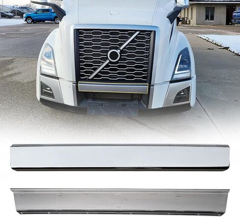 Side Bumper Chrome Trim without Hole Compatible with Volvo 2018+ Volvo VNL 1 Pair Of Right Passenger & Left Driver Side Bumper Extension Corners Chrome Trim in Kuwait