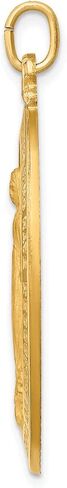 Gold Religious Medals 14K Yellow Gold Solid Polished/Satin Oval Miraculous Medal in Saudi Arabia