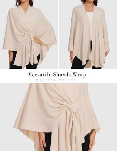 Shawl Wraps for Women Cross Front Poncho Sweater Knitted Cape Soft Warm Elegant for Fall Winter Spring Wedding in Saudi Arabia