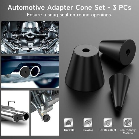 ANCEL كاشف تسرب الوقود مجموعة مخروطية 3 قطعة لجميع آلات الدخان السيارات اختبار تسرب الفراغ in Kuwait