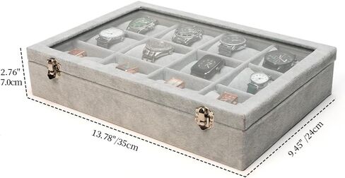 Jewelry Case Watch Organizer Bracelet Display Box with Clear Lid for Selling, watch/Jeweley Holder for Show (Grey Velevt) in Saudi Arabia