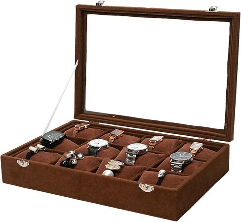Jewelry Case Watch Organizer Bracelet Display Box with Clear Lid for Selling, watch/Jeweley Holder for Show (Grey Velevt) in Saudi Arabia
