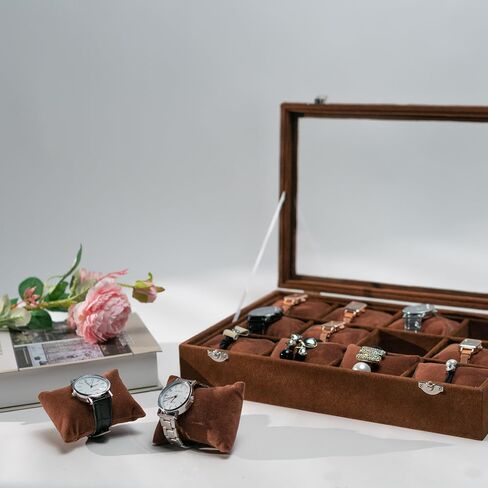 Jewelry Case Watch Organizer Bracelet Display Box with Clear Lid for Selling, watch/Jeweley Holder for Show (Grey Velevt) in Saudi Arabia