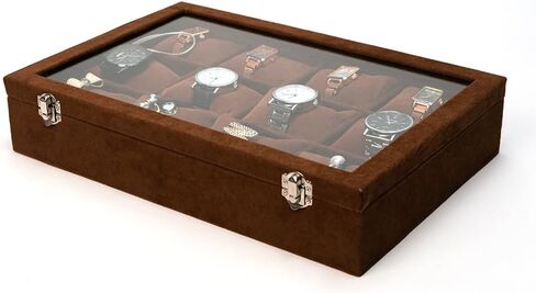 Jewelry Case Watch Organizer Bracelet Display Box with Clear Lid for Selling, watch/Jeweley Holder for Show (Grey Velevt) in Saudi Arabia