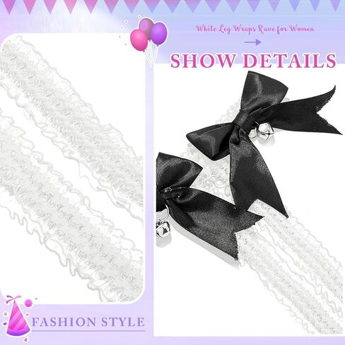 deladola مطاطا الدانتيل الساق يلتف الهذيان Bowknot الساق الأشرطة حزب الرباط حزام مهرجان الرقص الزي للنساء والفتيات in Kuwait