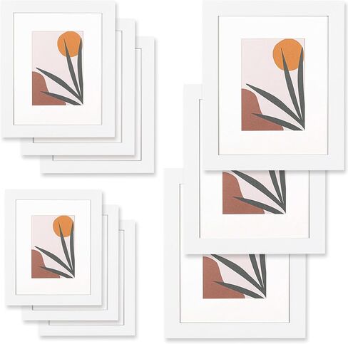 حزمة إطارات الصور للمبتدئين - 9 إطارات (3x 4x6، 3x 5x7، 3x 8x10) - إطارات مجمعة جدارية قابلة للتقشير واللصق - سهلة التركيب، لا تسبب ضررًا للجدران - عرض متعدد الاستخدامات للصور والفنون in Saudi Arabia