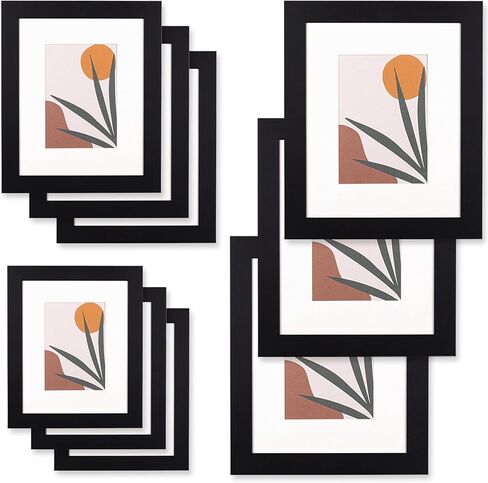حزمة إطارات الصور للمبتدئين - 9 إطارات (3x 4x6، 3x 5x7، 3x 8x10) - إطارات مجمعة جدارية قابلة للتقشير واللصق - سهلة التركيب، لا تسبب ضررًا للجدران - عرض متعدد الاستخدامات للصور والفنون in Saudi Arabia