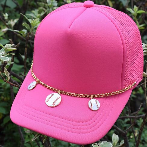 2PCS Trucker Hat Chains Sport Games Charms for Trucker Cap Mesh Baseball Cap Decoration in Kuwait