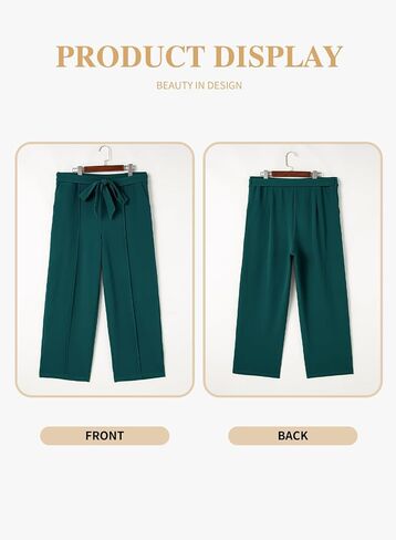 Eytino Plus Size Pants for Women Casual High Waisted Tie Knot Loose Work Pant Lounge Trousers with Pockets(1X-5X) in Saudi Arabia