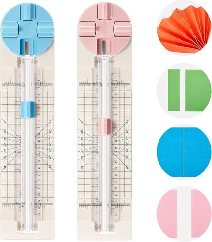 2 Pcs Paper Trimmer, 4-in-1 Paper Cutter, Multi Function Scrapbooking Tool with Straight, Wave, Perforated, Creasing Blades for Craft Paper, Cardstock, Label, Photo, Postcard in Saudi Arabia