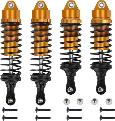 OGUNKE RC 4 قطع من الصدمات الأمامية والخلفية من الألومنيوم RC لشاحنة 1/10 RC Traxxas Slash 2WD/4x4 صدمات Rustler 4X4 صدمات Stampede 4X4 صدمات Hoss 4X4 استبدال 5862 (أزرق) in Kuwait