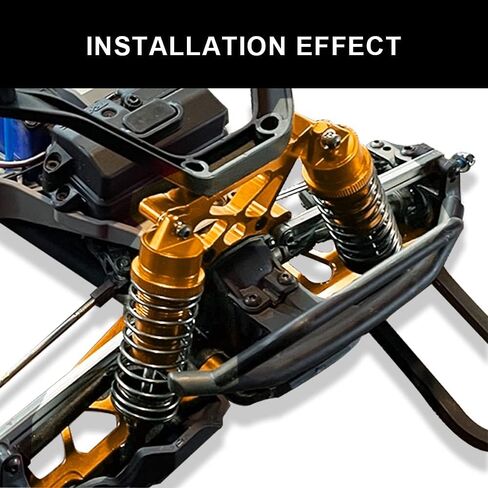 OGUNKE RC 4 قطع من الصدمات الأمامية والخلفية من الألومنيوم RC لشاحنة 1/10 RC Traxxas Slash 2WD/4x4 صدمات Rustler 4X4 صدمات Stampede 4X4 صدمات Hoss 4X4 استبدال 5862 (أزرق) in Kuwait