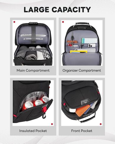 MATEIN Rolling Bag with Wheels, 17 Inch Extra Large Laptop Roller Backpack for Adults with Anti Theft Lock & USB Charging Port, Water Resistant Wheeled Bag Carry On Luggage for Teacher Work Travel Men in Kuwait