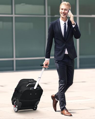 MATEIN Rolling Bag with Wheels, 17 Inch Extra Large Laptop Roller Backpack for Adults with Anti Theft Lock & USB Charging Port, Water Resistant Wheeled Bag Carry On Luggage for Teacher Work Travel Men in Kuwait