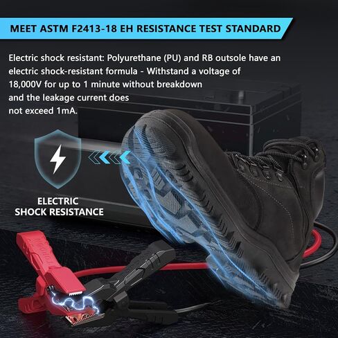 Mens steel toe work boots - ASTM Steel Toe + Waterproof + 2 Different Insoles + Anti-slip Rubber Outsole + Multiple Application Scenarios in Saudi Arabia